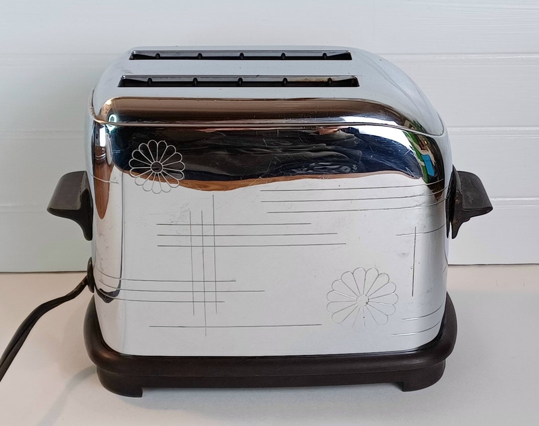 Vintage Toastmaster Chrome Toaster Model 1B6 Art Deco Daisies Etsy UK