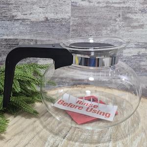 Vintage Bunn 8 Cup Replacement Glass Coffee Pot Carafe with Black Lid & Handle