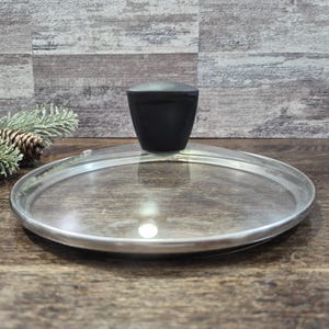 Glass Vented Saucepan Lid, 7" inner-lip dia ( 7.5" edge to edge) x 3" with Black Handle