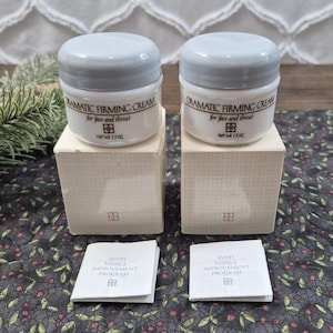 Set of 2 - Vintage AVON Dramatic Firming Cream for Face and Neck 1.5 oz each, 1988 New Old Stock