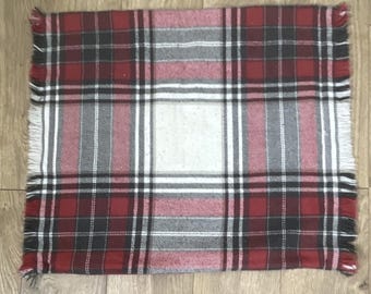Pottery Barn Hamilton Plaid Pillow Cover 20" x 22" with Fringe Edge, Zip Closure