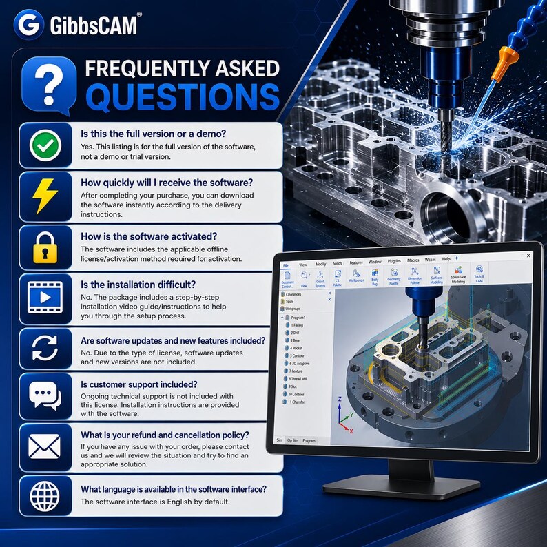Avancerat CAM-verktyg för CNC-programmering | GibbsCAM 2026 | Fullständig version | För PC Windows bild 5