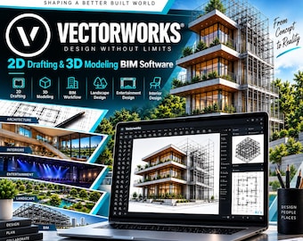 BIM- und 3D-Modellierungstool | VectorWorks 2026 | Vollversion | Für PC