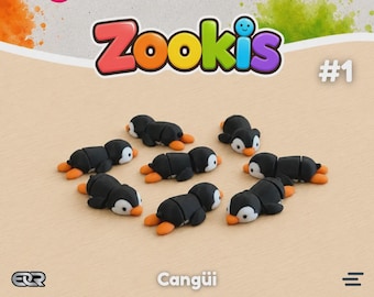 Zookis Pinguinfiguren Nr. 1: Verspielte 3D-gedruckte Tiere