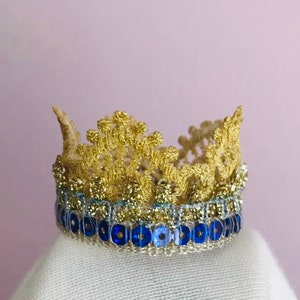 Pet Crown / Gold Lace Crown / Photo Prop / Gold Crown for Dogs Cats Guinea Pig Hedgehog Snake Chinchilla Ferret / Pet Birthday Party image 2