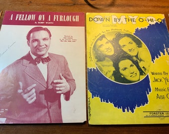 Vintage Sheet Music 30’s  and 40’s. 11 pieces  reduced