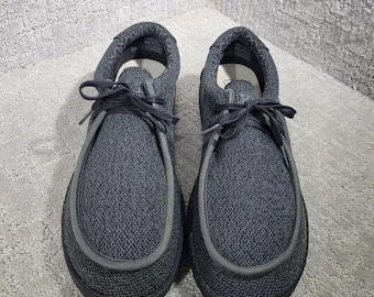Hey Dude Wally Sox Micro Total Black Casual Boat Shoes Men's Size 13 US