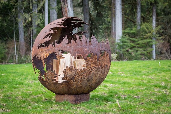 Death Star Steel Fire Pit For Sale Outdoor Fire Pit Art Etsy