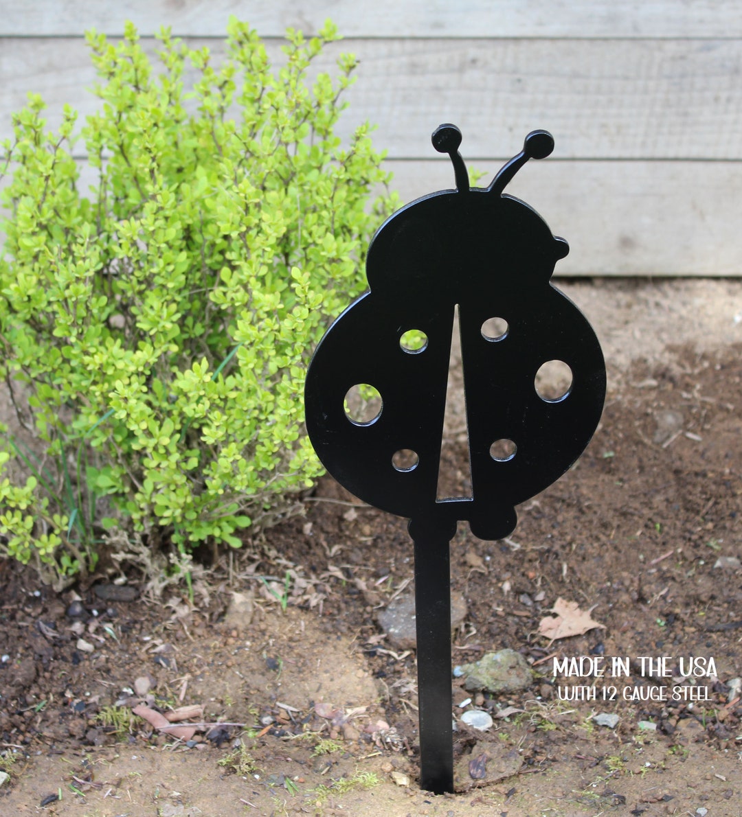 Handcrafted Metal Ladybug Garden Stake, Ladybug Yard Stake, Yard Art ...