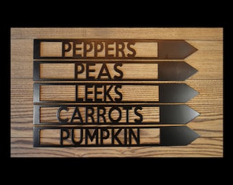 Rustic Vegetable Garden Stakes: Powder Coated Plant Markers