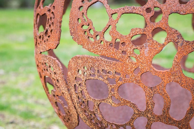 Coral Dome Steel Fire Pit en venta Arte de fogata al aire | Etsy