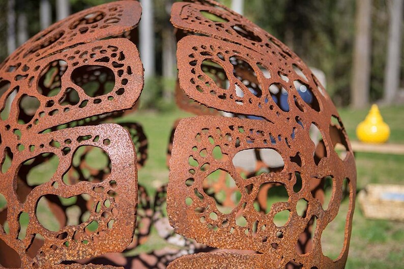 Coral Dome Steel Fire Pit en venta Arte de fogata al aire | Etsy