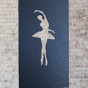 Ballerina Silhouette: Steel Dance Wall Art, Girls Room Decor