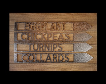 Rustic Powder Coated Steel Garden Stakes - Plant Markers, Handmade