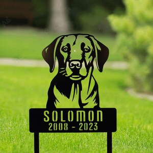 Custom Dog Memorial Stake: Powder Coated Steel Pet Grave Marker