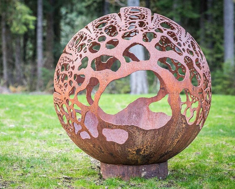 Coral Dome Steel Fire Pit para la venta arte de fogata al | Etsy
