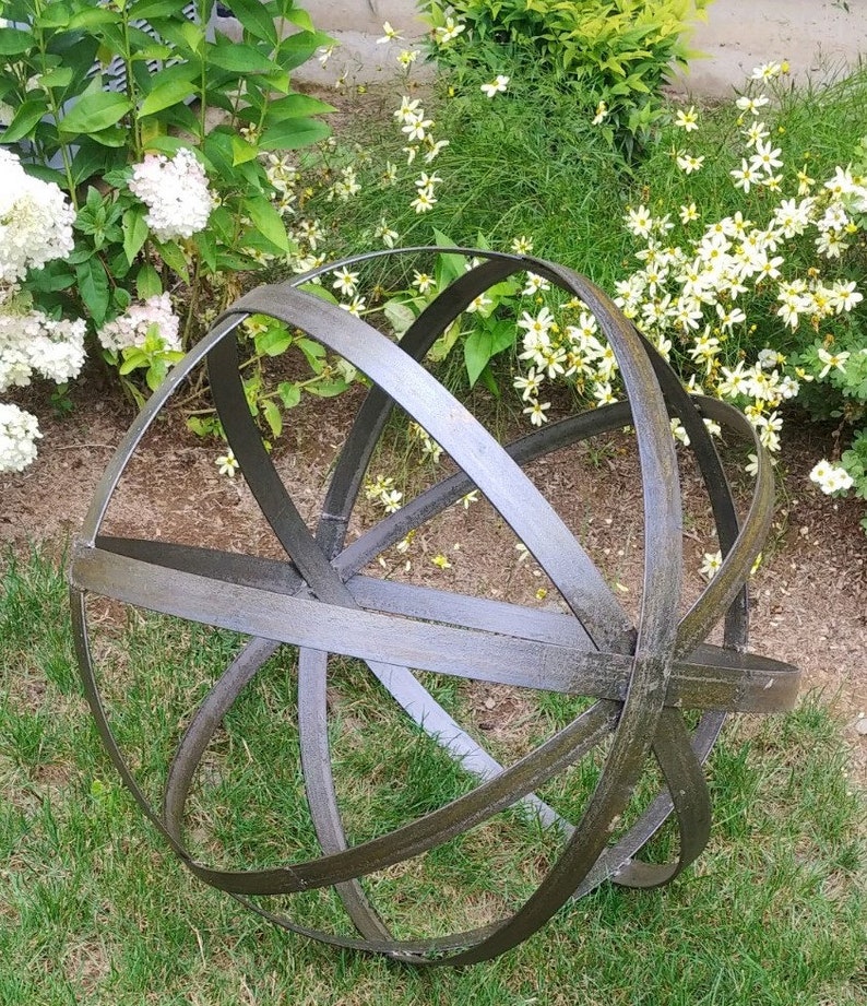 Metal Sphere Sculpture 14 Industrial Modern Sphere. Etsy