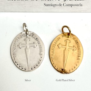 Santiago De Compostela Cross Pendant. Sterling Silver.