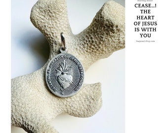 Devotion to the Sacred Heart. Sterling Silver.