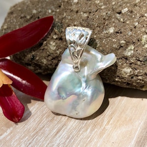 Large Baroque Pearl Pearl. Fresh Water Pearl. Sterling Bail.