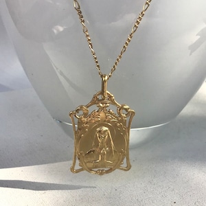 Vintage Catholic. Immaculate Mary Medal. 4 Microns of 18kGold