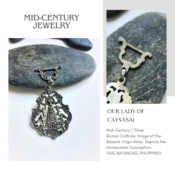 Our Lady of CAYSASAI. Mid Century. Silver. Roman Catholic