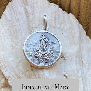 Immaculate Conception Medal. Solid Silver.