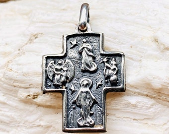 Four Way Cross. Sterling Silver.