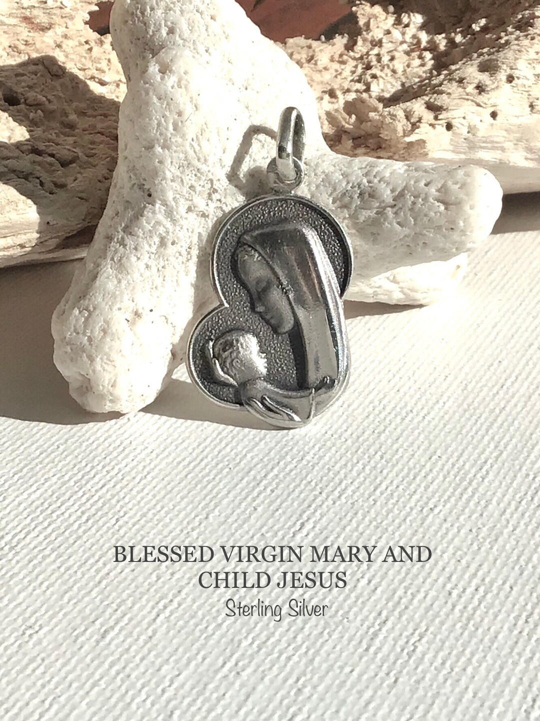 Virgin Mary and Child Jesus. Sterling Silver - Etsy