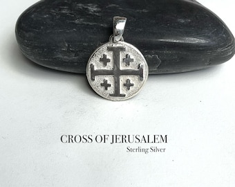 Cross of Jerusalem. Sterling Silver.