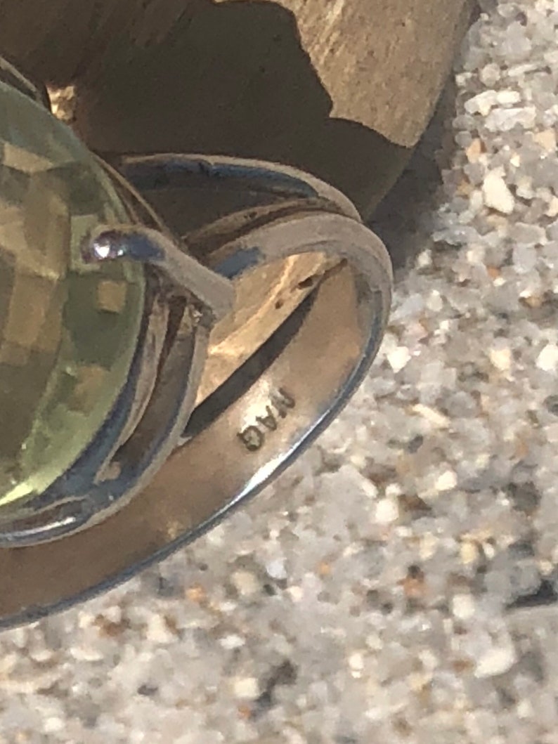 Sterling Silver Green Prasolite Ring