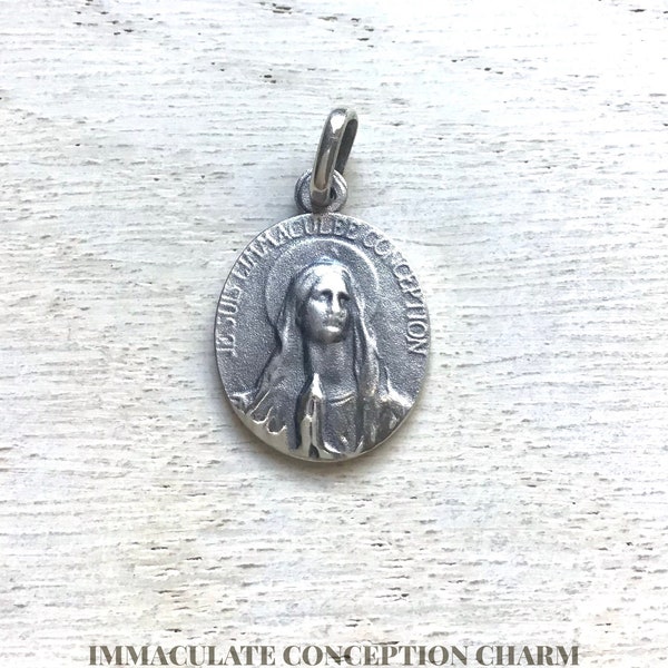 Immaculate Conception. Sterling Silver Charm.