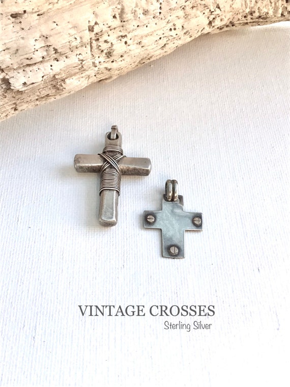 Vintage Crosses. Sterling Silver and Gold. Second 