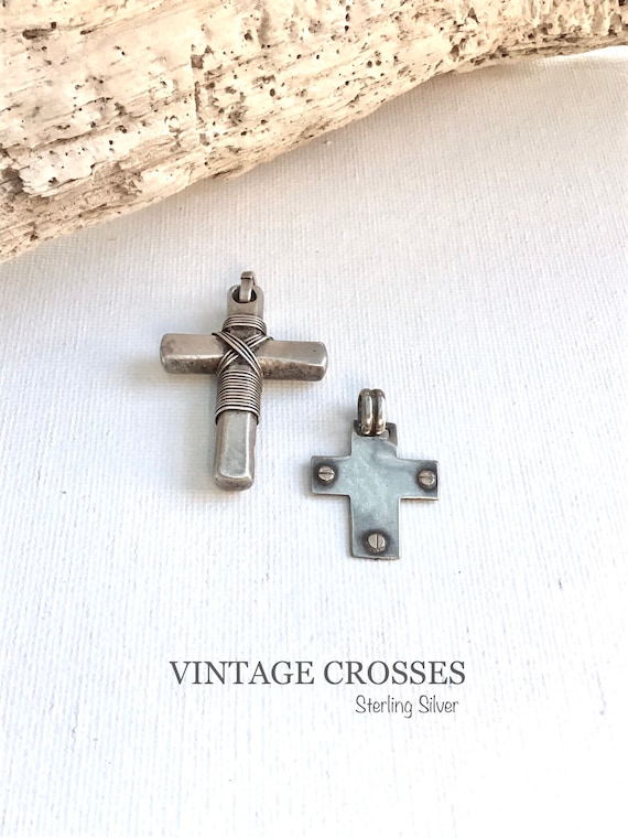 Vintage Crosses. Sterling Silver and Gold. Second 