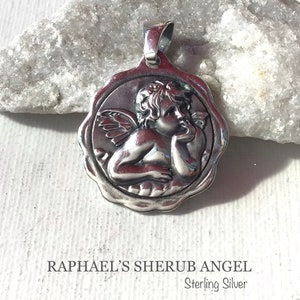 Raphael’s Cherub Angel. Solid Sterling Silver. Large Size