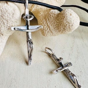 Art Deco Crucifix. Sterling silver.