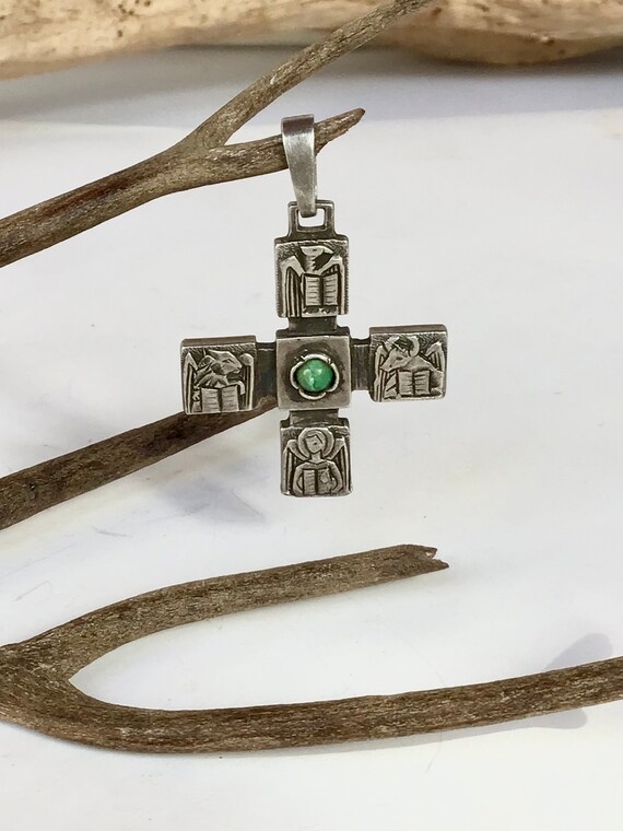 Antique Cross. Evangelist Cross. Solid Silver