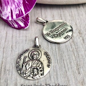 Saint Jude Thaddeus Scapular Medal. Sterling Silver. New Design.