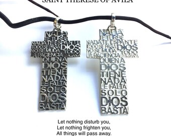 Oración de Santa Teresita de Ávila. Plata de ley.