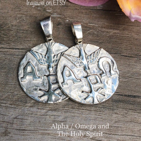 Alpha / Omega and The Holy Sourit. Sterling Silver.