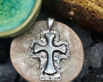 Gothic style cross. Sterling silver.