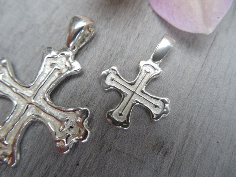 Crux Gemmata style cross. Sterling silver. image 3