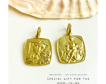 Maternity, Motherhood, Love Family Charm. Micro Plated Brass or Silver.