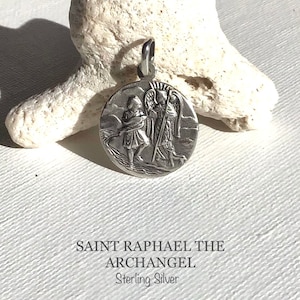 Saint Raphael the Archangel. Sterling Silver Pendant