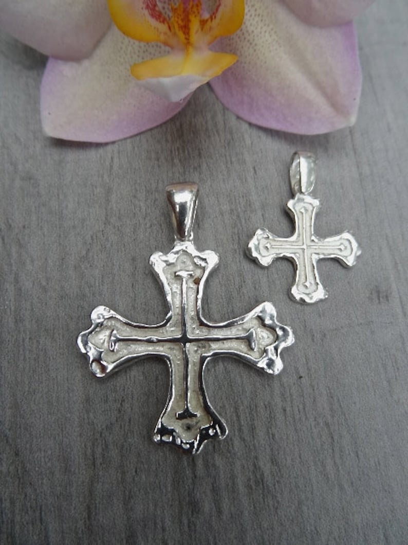 Crux Gemmata style cross. Sterling silver. image 1