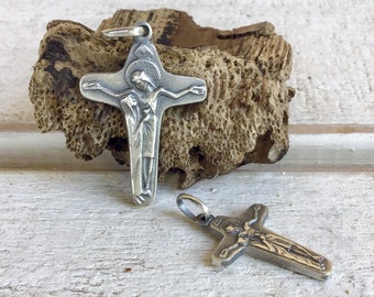 Unity Cross. Sorrowful Mother. Odd Shape Crucifix. Sterling Silver.