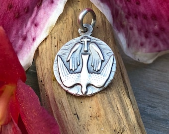 Holy Spirit Pendant. Solid Silver. Unique.