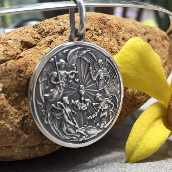 Custodian Angels. Archangels Pendant. Double Sided. Sterling Silver