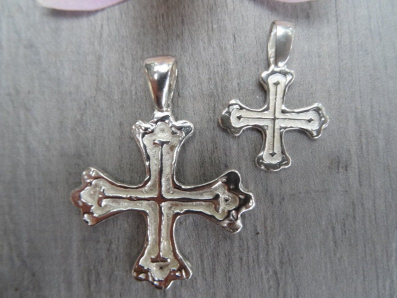 Crux Gemmata style cross. Sterling silver. image 2