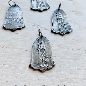 San Roque / Catholic Scapular Pendant. Sterling Silver